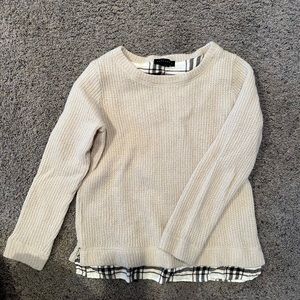 Plaid layered knit sweater. Sanctuary. Small.